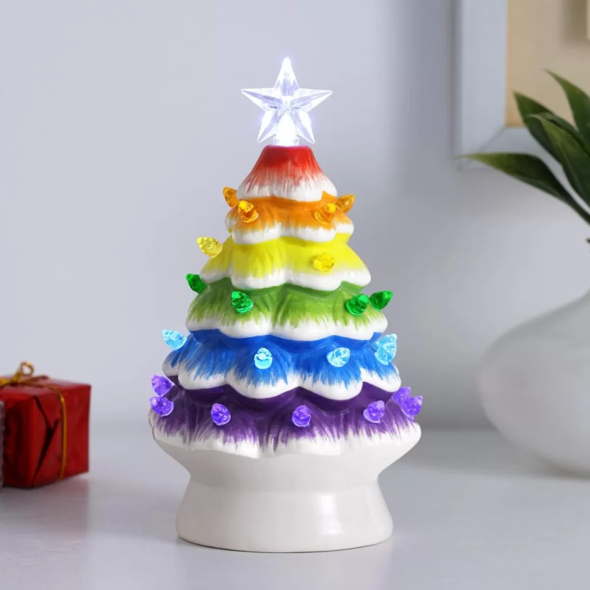 Mr. Christmas 7" Nostalgic Ceramic Rainbow Tree