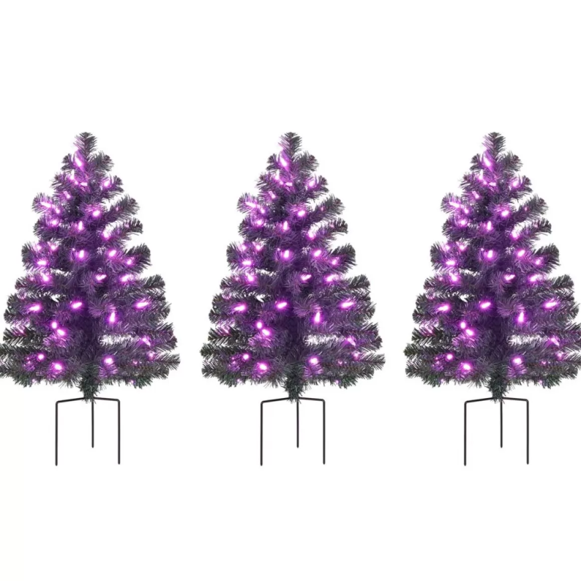 Mr. Christmas Alexa Enabled Pathway Christmas Trees - Rgb Bulbs