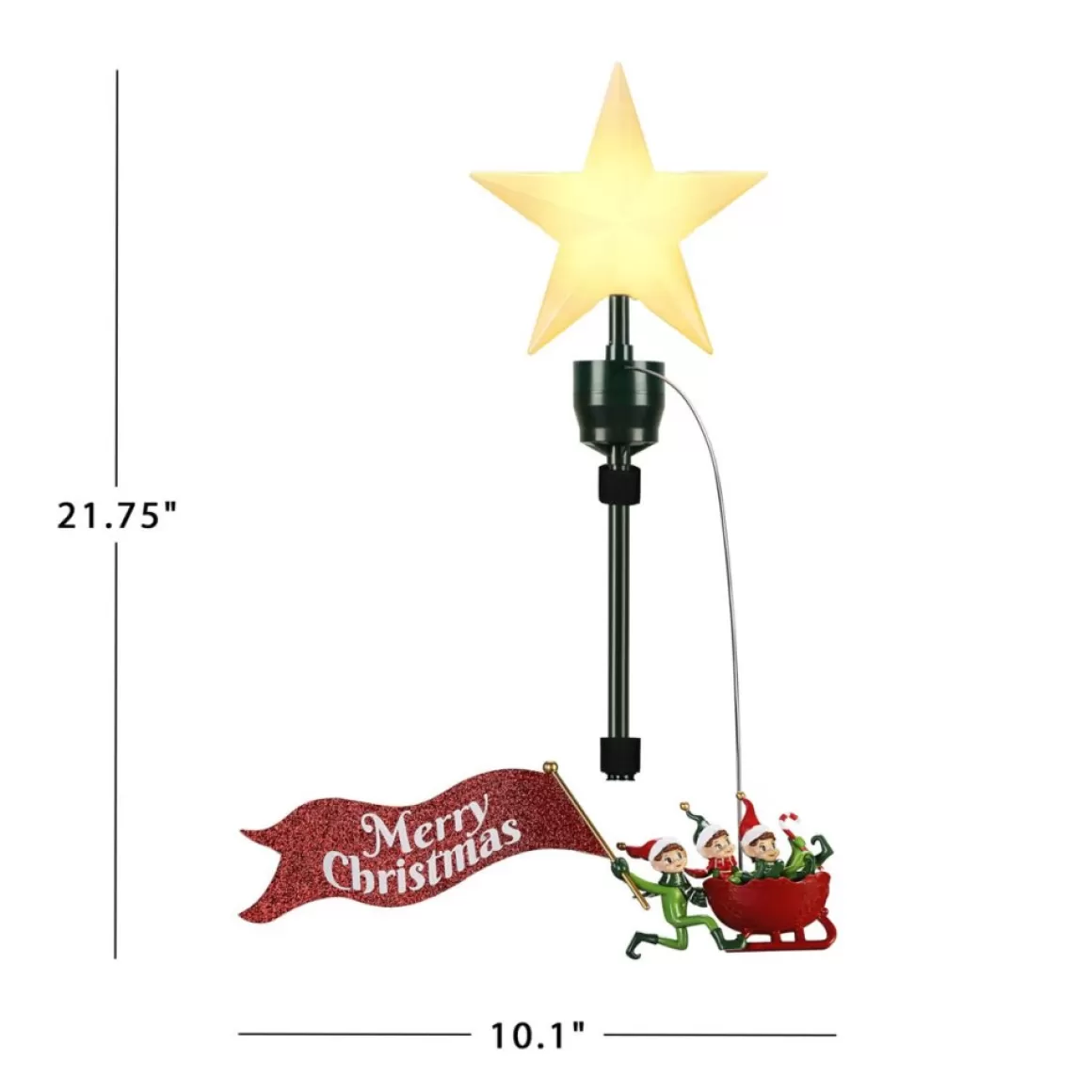 Mr. Christmas Animated Tree Topper - Elves In Sleigh