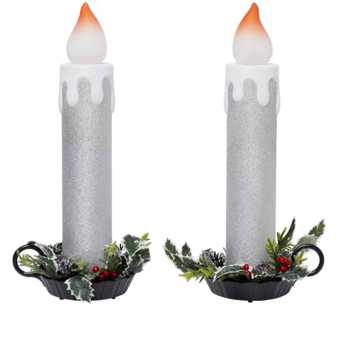 Mr. Christmas Blow Mold Glitter Candles - Set Of 2