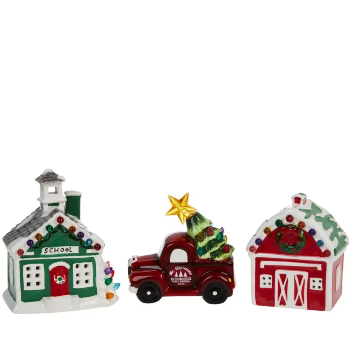 Mr. Christmas Nostalgic Ceramic Village - Set Of 3