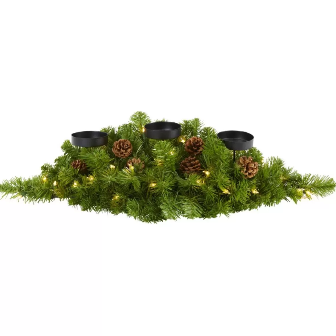 Nearly Natural 30-In. Christmas Pine Triple Candelabrum With Lights