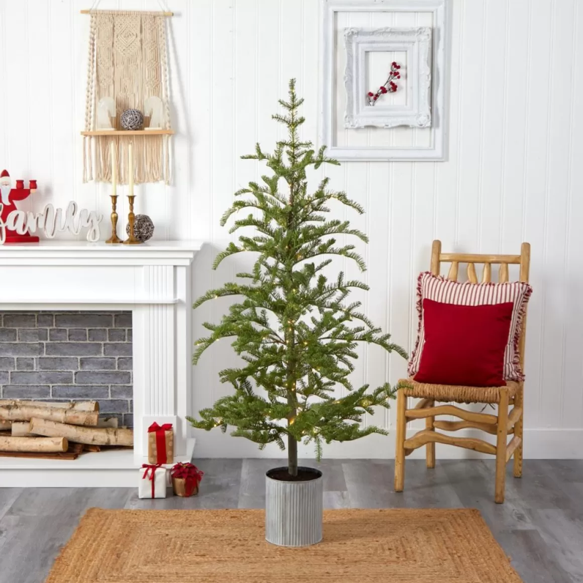 Nearly Natural 5.5 Ft. Pine Artificial Christmas Tree With 150 Lights