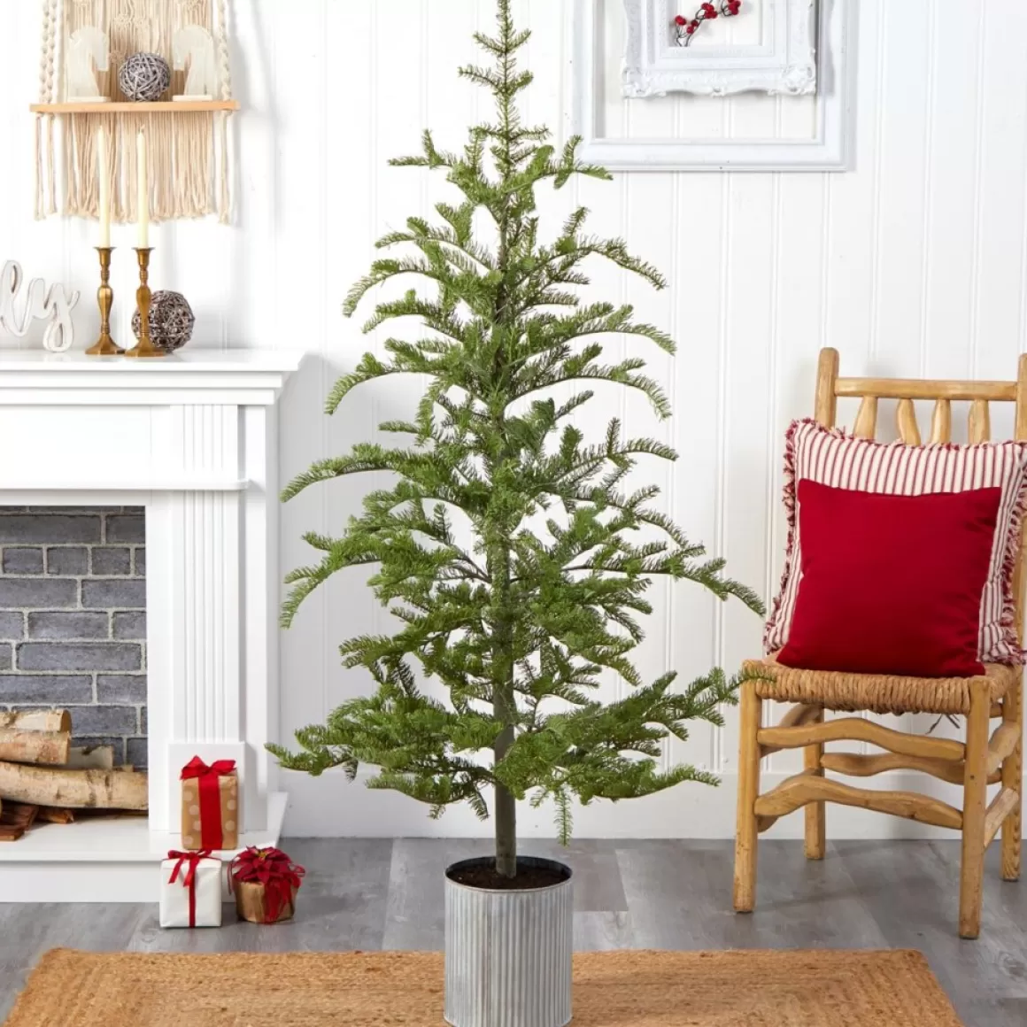 Nearly Natural 5.5 Ft. Pine Artificial Christmas Tree With 150 Lights