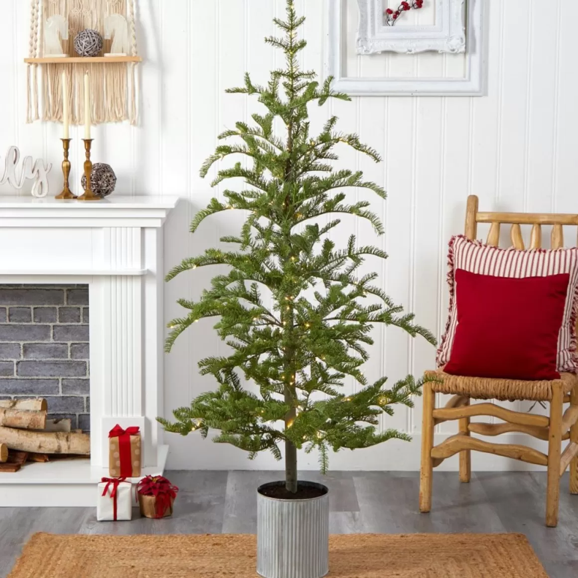 Nearly Natural 5.5 Ft. Pine Artificial Christmas Tree With 150 Lights