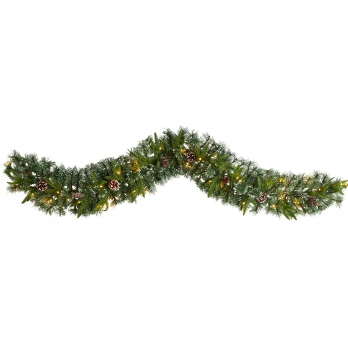Nearly Natural 6' Snow Tipped Christmas Garland With 35 Lights