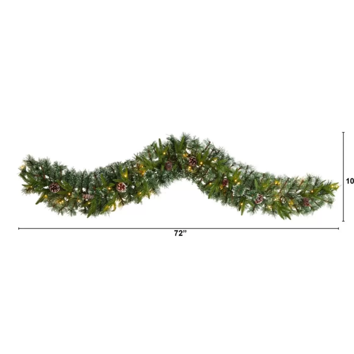 Nearly Natural 6' Snow Tipped Christmas Garland With 35 Lights