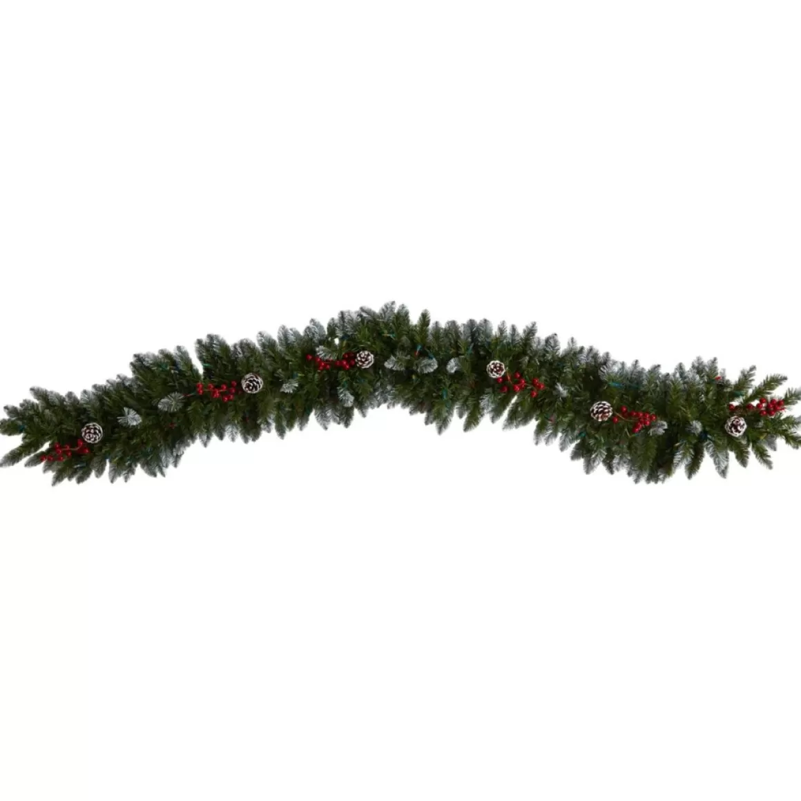 Nearly Natural 6' Snow Tipped Extra Wide Christmas Garland W/ 100 Lights