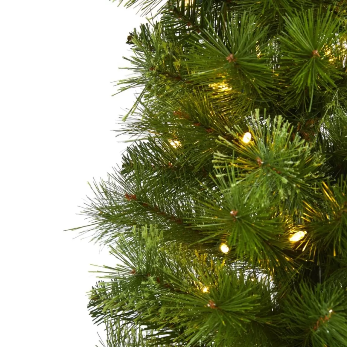 Nearly Natural 7' Green Pencil Christmas Tree With 150 Led Lights