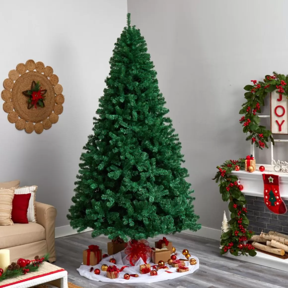 Nearly Natural 9 Ft. Northern Tip Christmas Tree With 650 Led Lights
