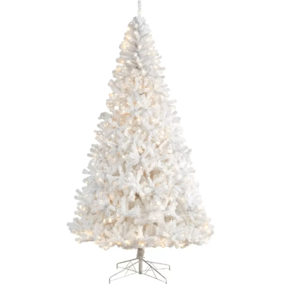 Nearly Natural 9 Ft. White Christmas Tree With 650 Led Lights
