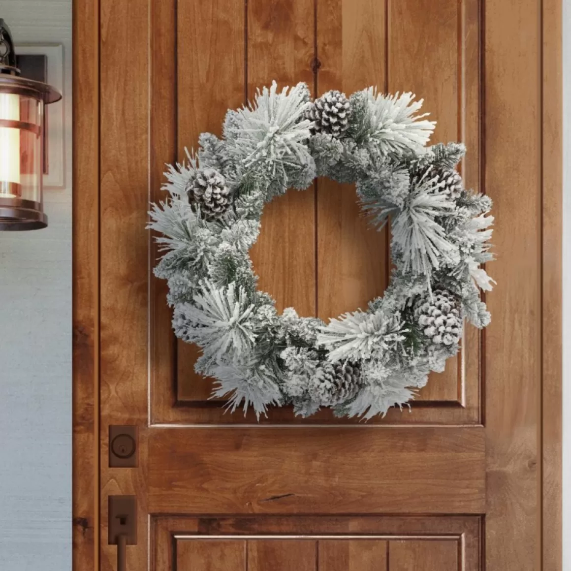 Puleo International 24" Flocked Berkshire Spruce Wreath With 56 Tips