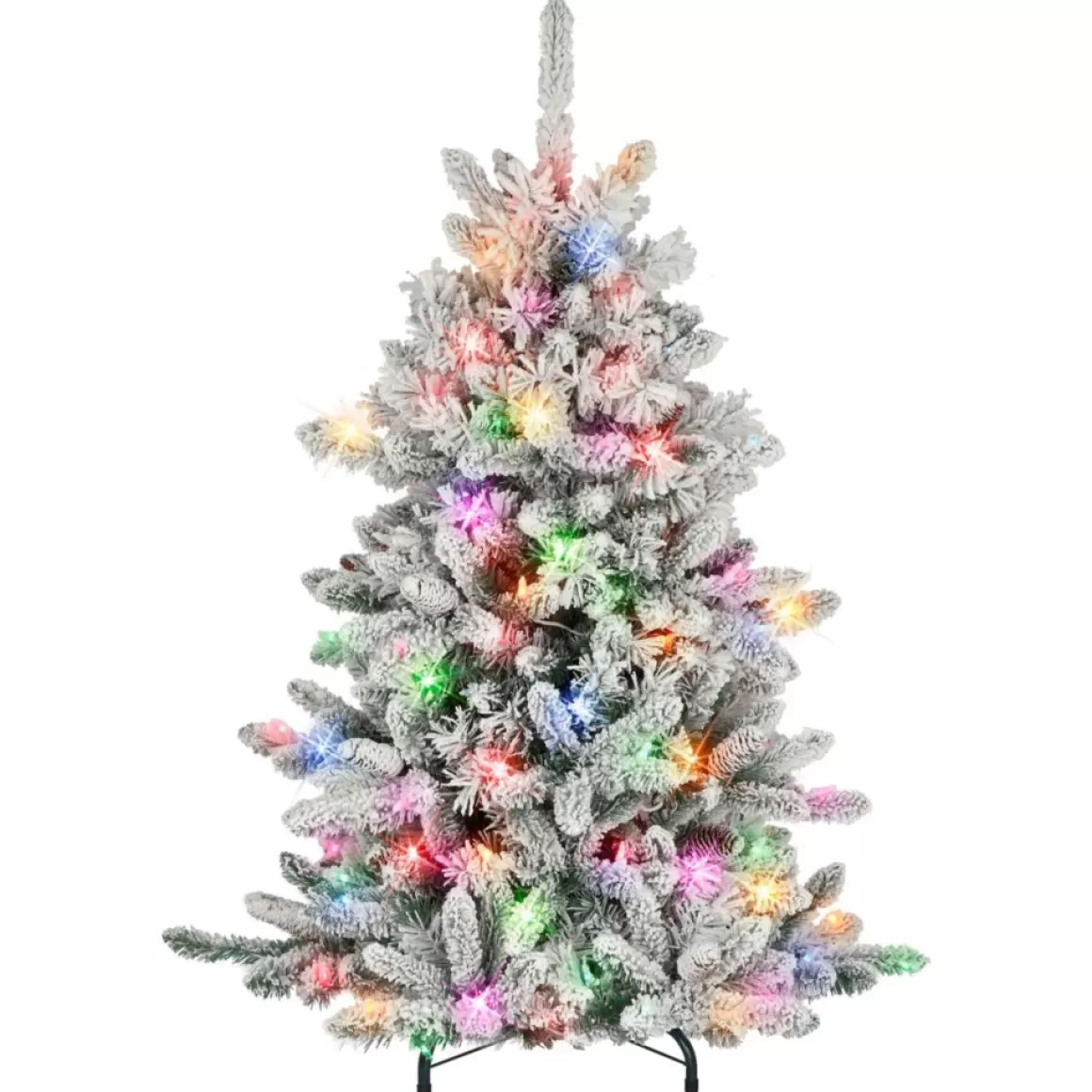 Puleo International 4.5' Pre-Lit Flocked Bennington Fir Tree