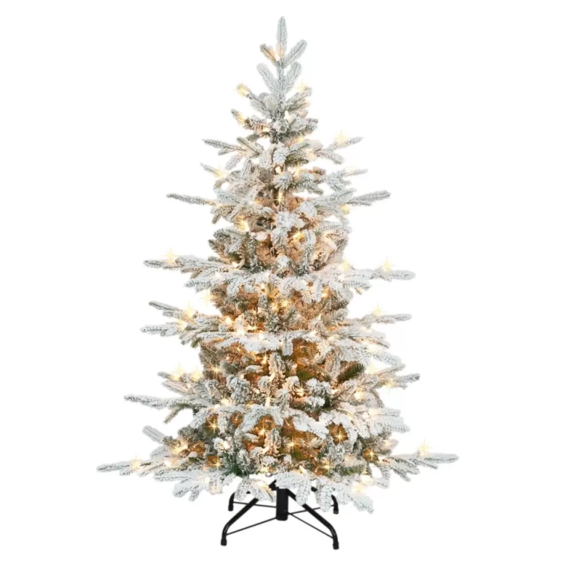Puelo International Puleo International 4.5' Prelit Flocked Utah Fir Tree 250 Clear Lights