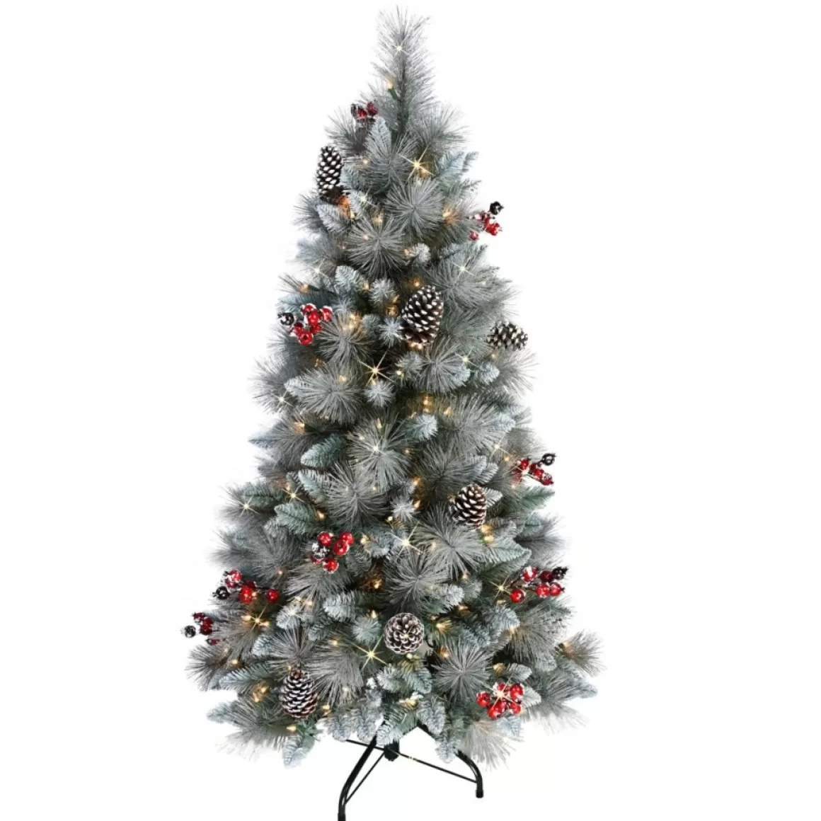 Puleo International 4.5' Pre-Lit Potted Sterling Pine Christmas Tree