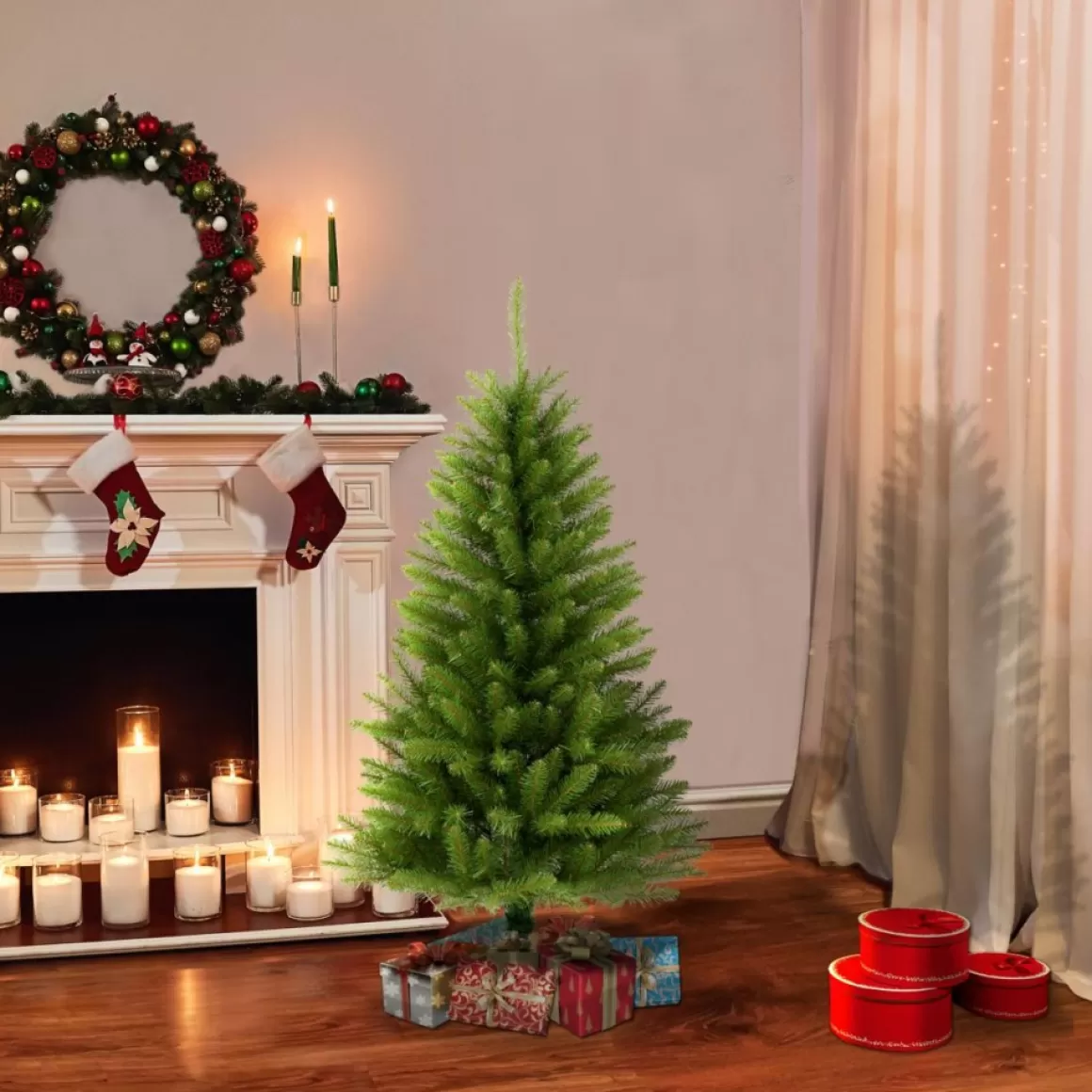 Puleo International 4' Artificial Fir Christmas Tree With Stand, Green