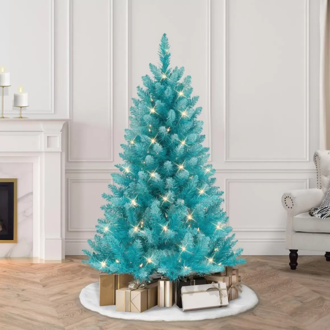 Puelo International Puleo International 4' Pre-Lit Fashion Teal Christmas Tree