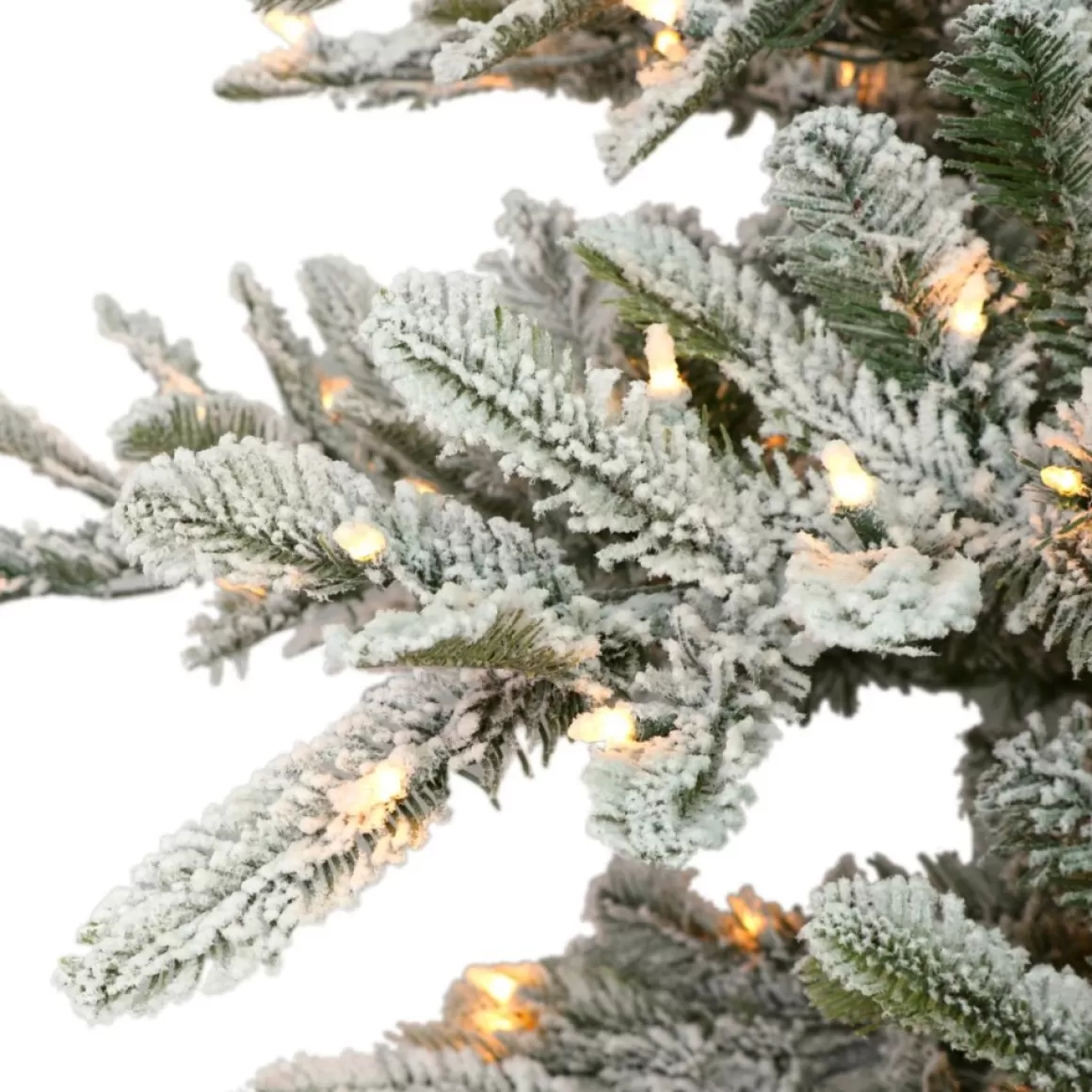 Puleo International 6.5' Pre-Lit Slim Flock Aspen Fir Christmas Tree