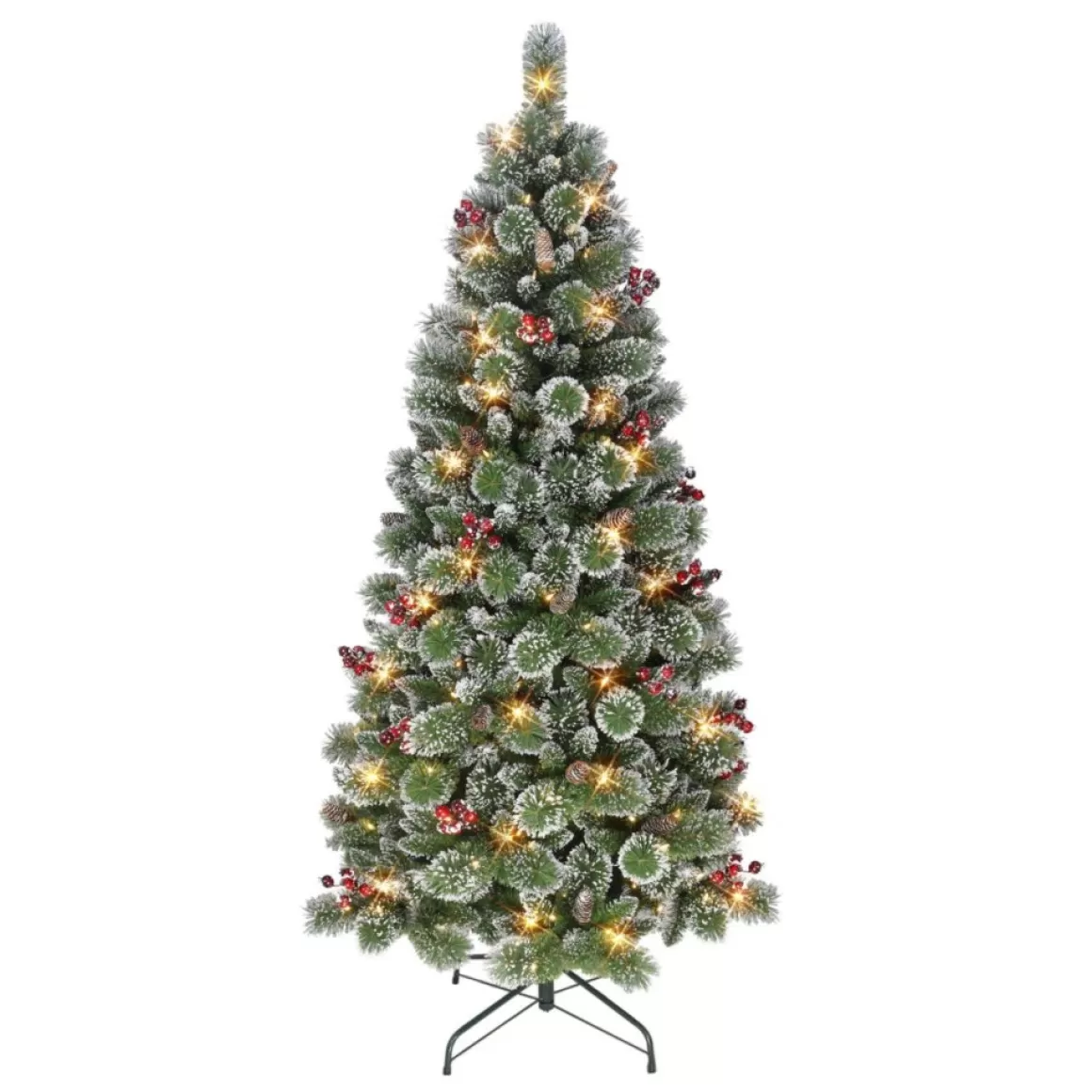 Puelo International Puleo International 6.5' Pre-Lit Snowy Pine Tree 200 Warm White Lights