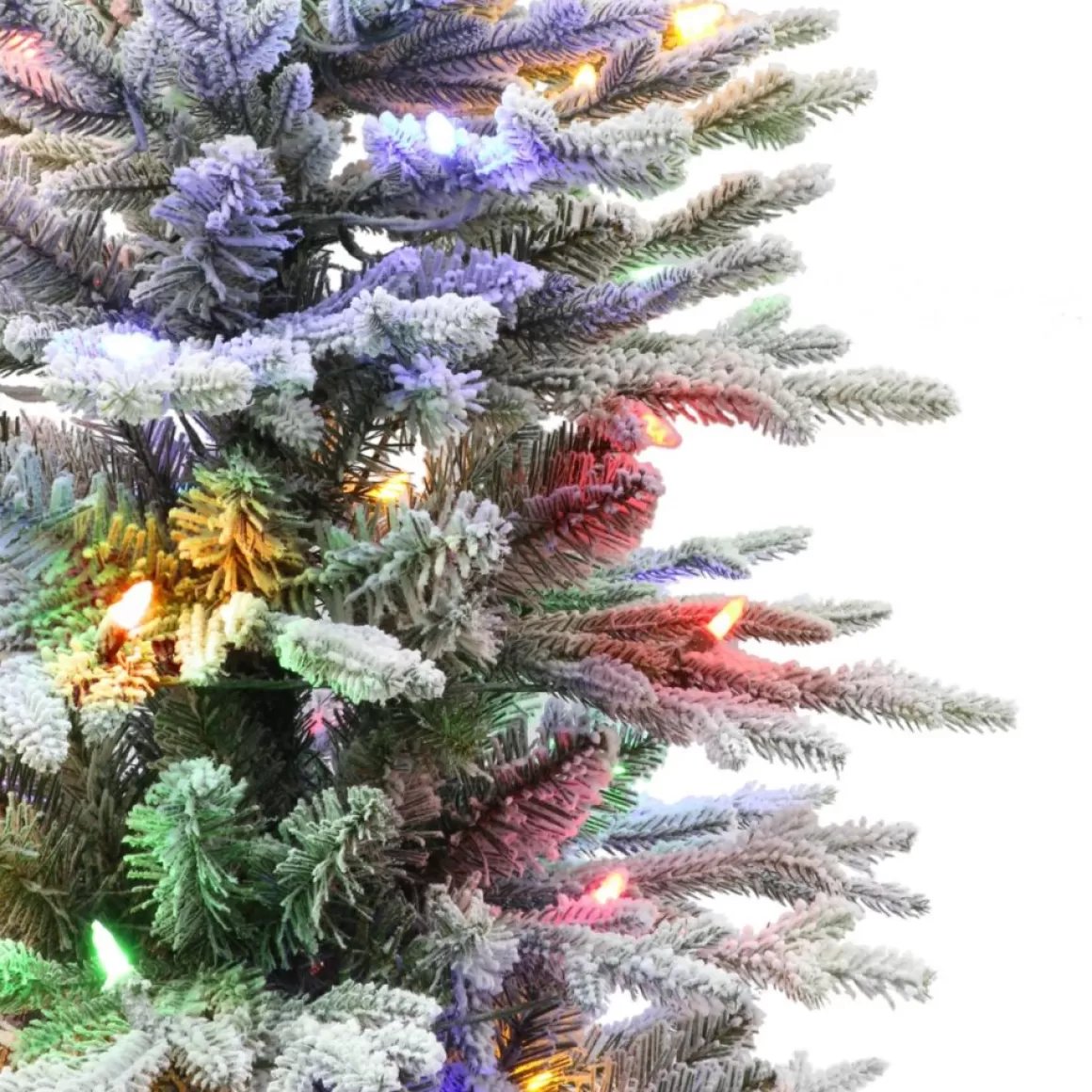 Puelo International Puleo International 6' Pre-Lit Potted Flocked Arctic Fir Pencil Tree