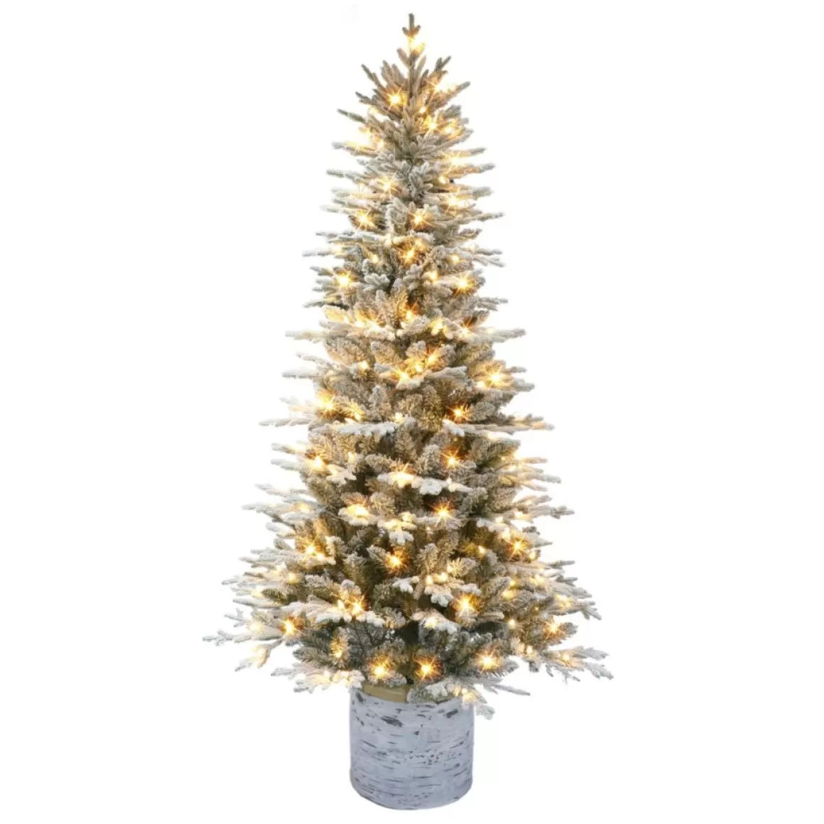 Puelo International Puleo International 6' Pre-Lit Potted Flocked Arctic Fir Tree