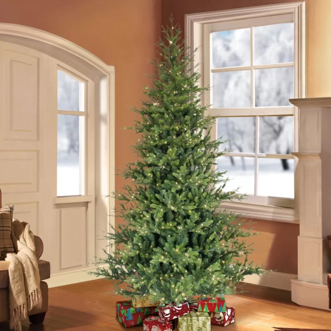 Puleo International 7.5' Pre-Lit Alberta Spruce Christmas Tree