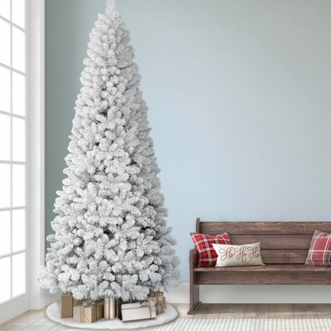 Puelo International Puleo International 9' Flocked Virginia Pine Tree With 1460 Tips