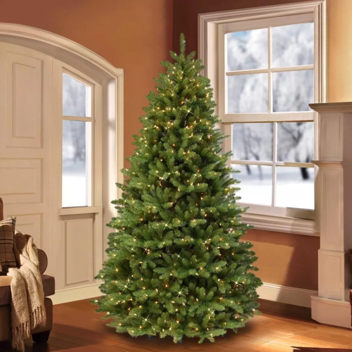 Puleo International Puleo Intl. 7.5' Pre-Lit Franklin Fir Grand Artificial Christmas Tree