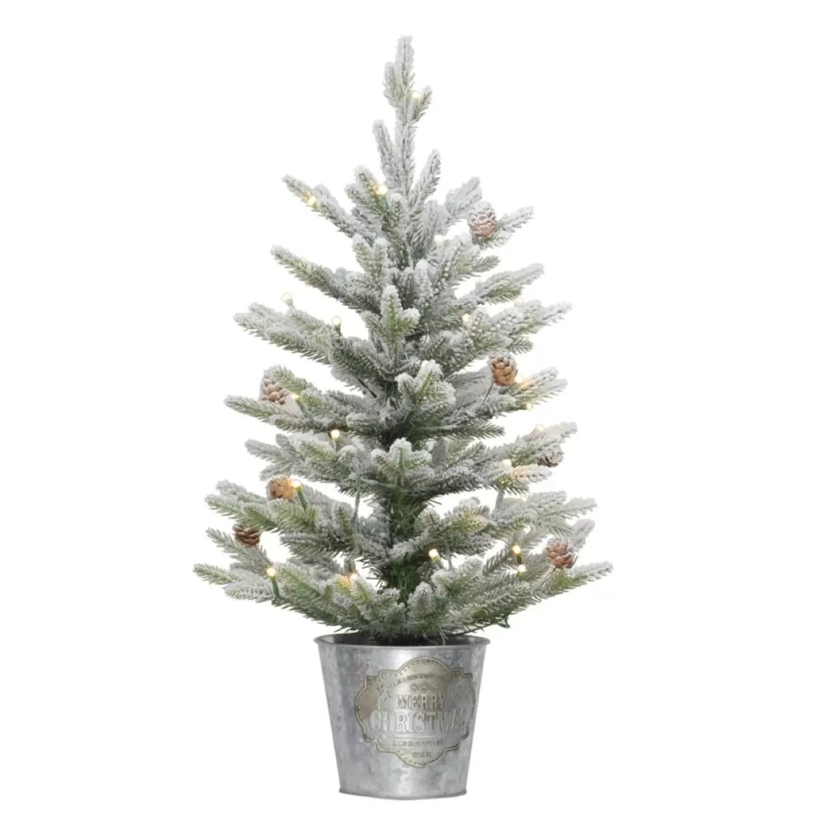 Puleo International Puleo Intl. Prelit 2' Table Top Artificial Christmas Tree In Metal Pot
