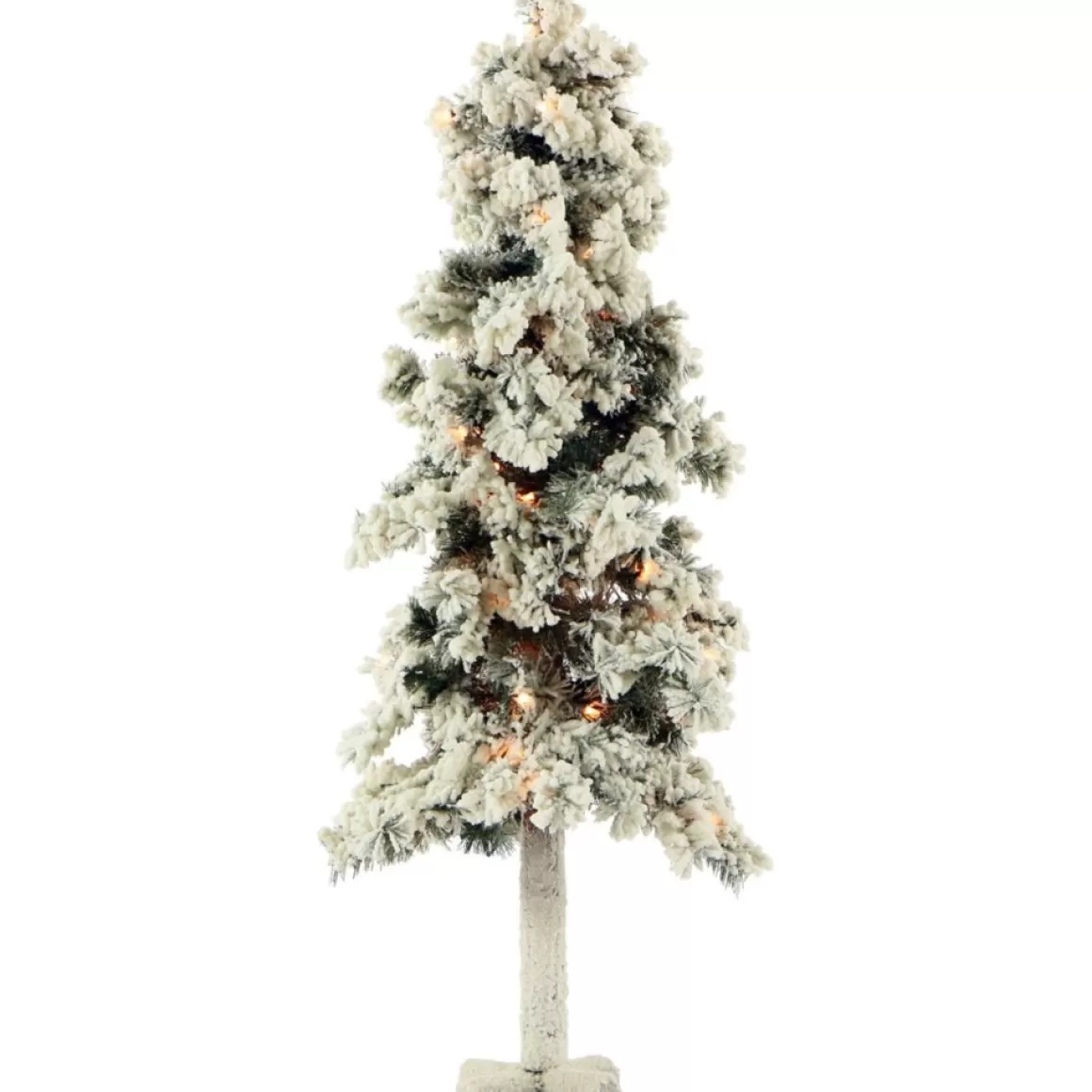 Almo Set Of 3 Snowy Alpine Trees With Clear Lights (2-Ft. 3-Ft. 4-Ft.)