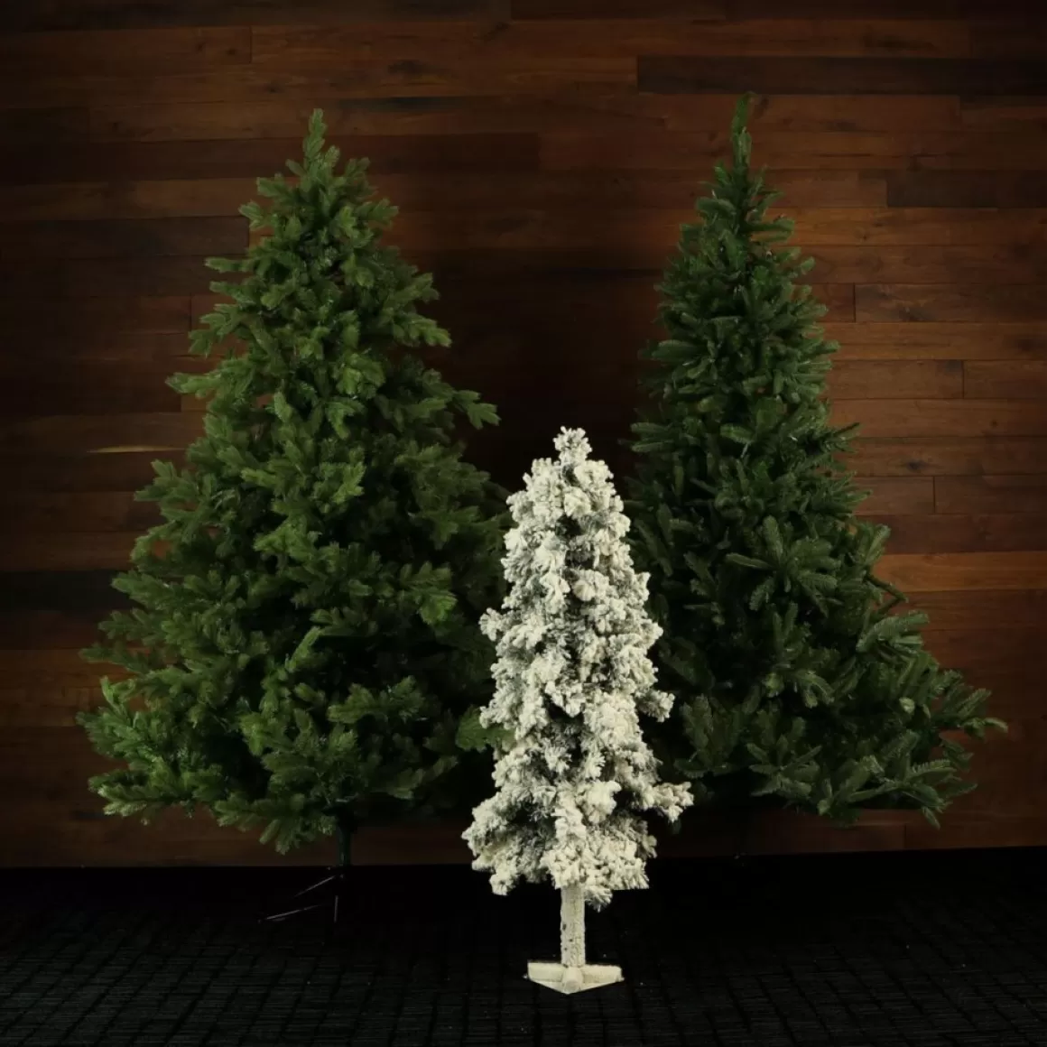 Almo Set Of 3 Snowy Alpine Trees With Clear Lights (2-Ft. 3-Ft. 4-Ft.)