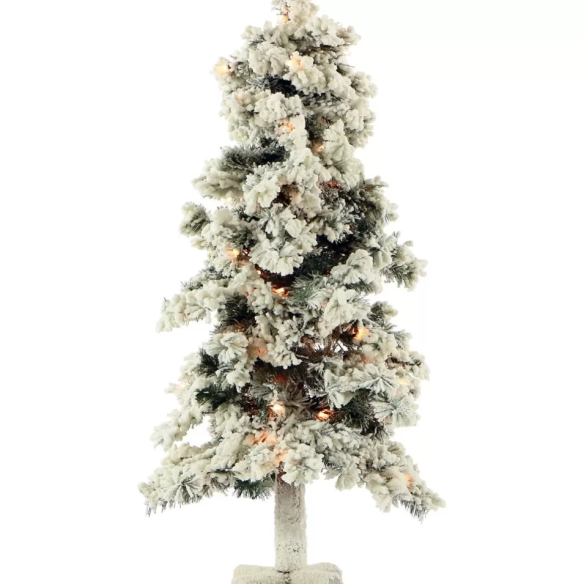 Almo Set Of 3 Snowy Alpine Trees With Clear Lights (2-Ft. 3-Ft. 4-Ft.)