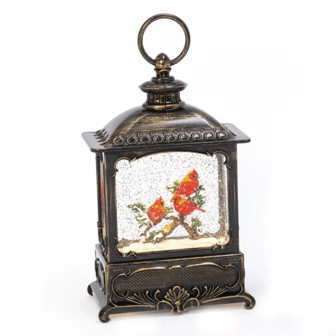 Gerson The Companies 10" Lighted Water Globe Lantern Cardinal Design