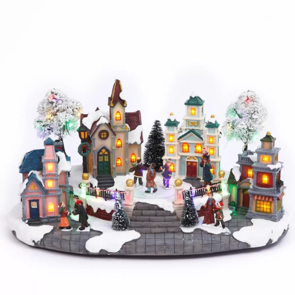 Gerson The Company 15.35" Electric Lighted Musical Holiday Village