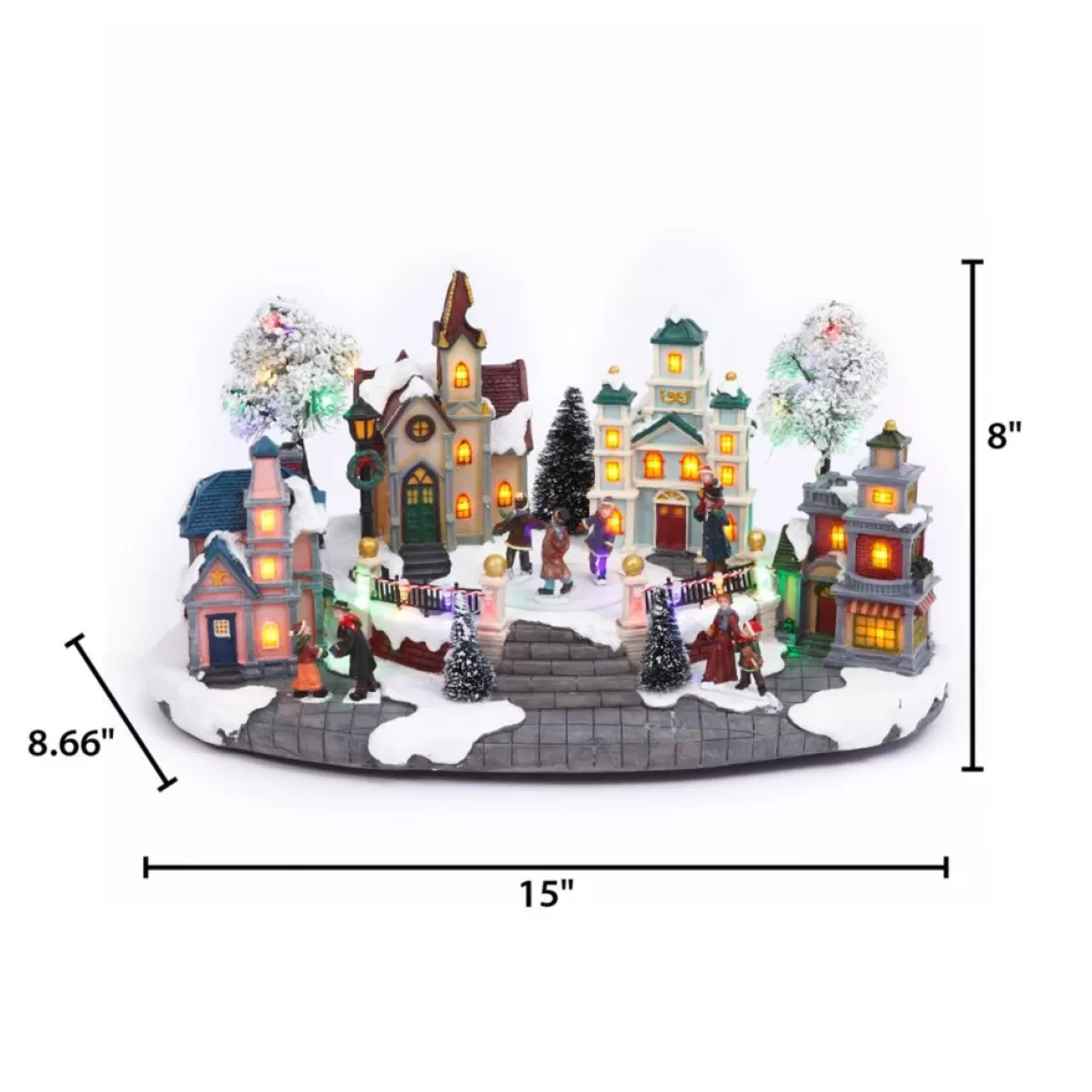 Gerson The Company 15.35" Electric Lighted Musical Holiday Village