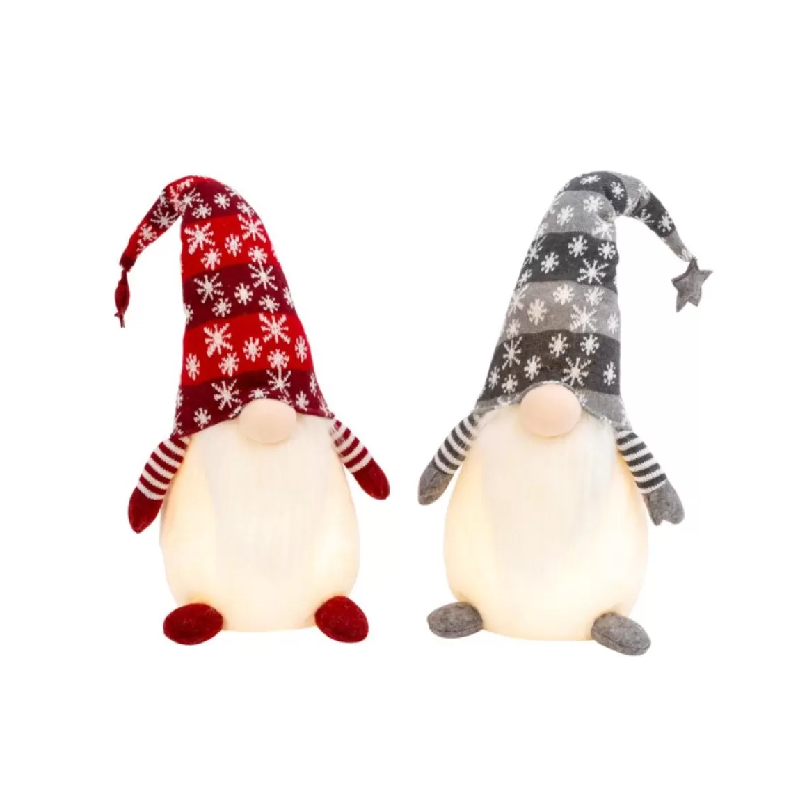 Gerson The Company 2Pk 26"H Lighted Holiday Plush Gnome Figurines