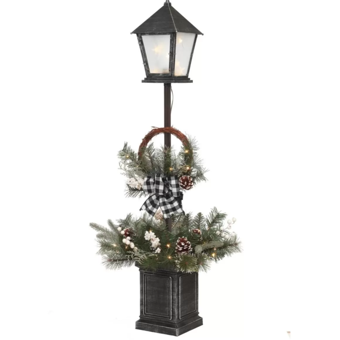 Gerson The Company 4' Pre-Lit Mixed Pine Lantern Pole Porch Tree