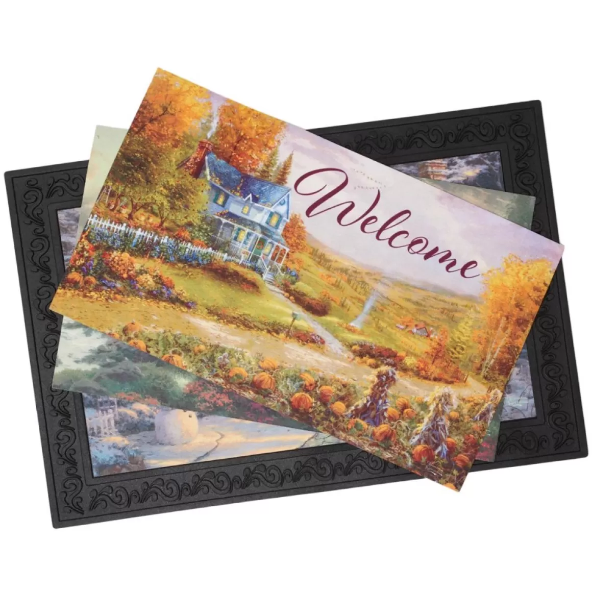 Thomas Kinkade Interchangeable Seasonal Doormat Set