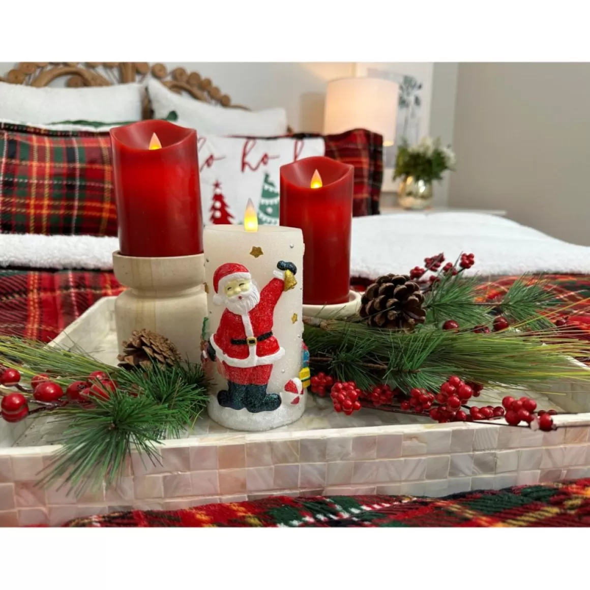 Unmatched 6" 3D Flame Santa Candle