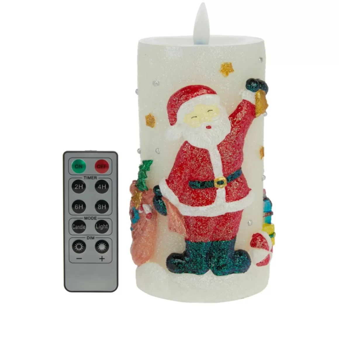 Unmatched 6" 3D Flame Santa Candle