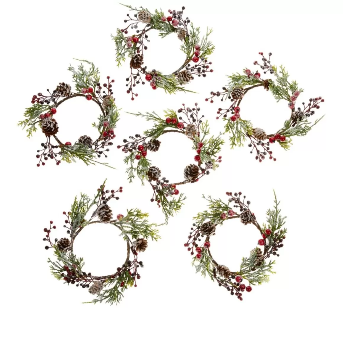 Unmatched Holiday Candle Rings - Set Of 6