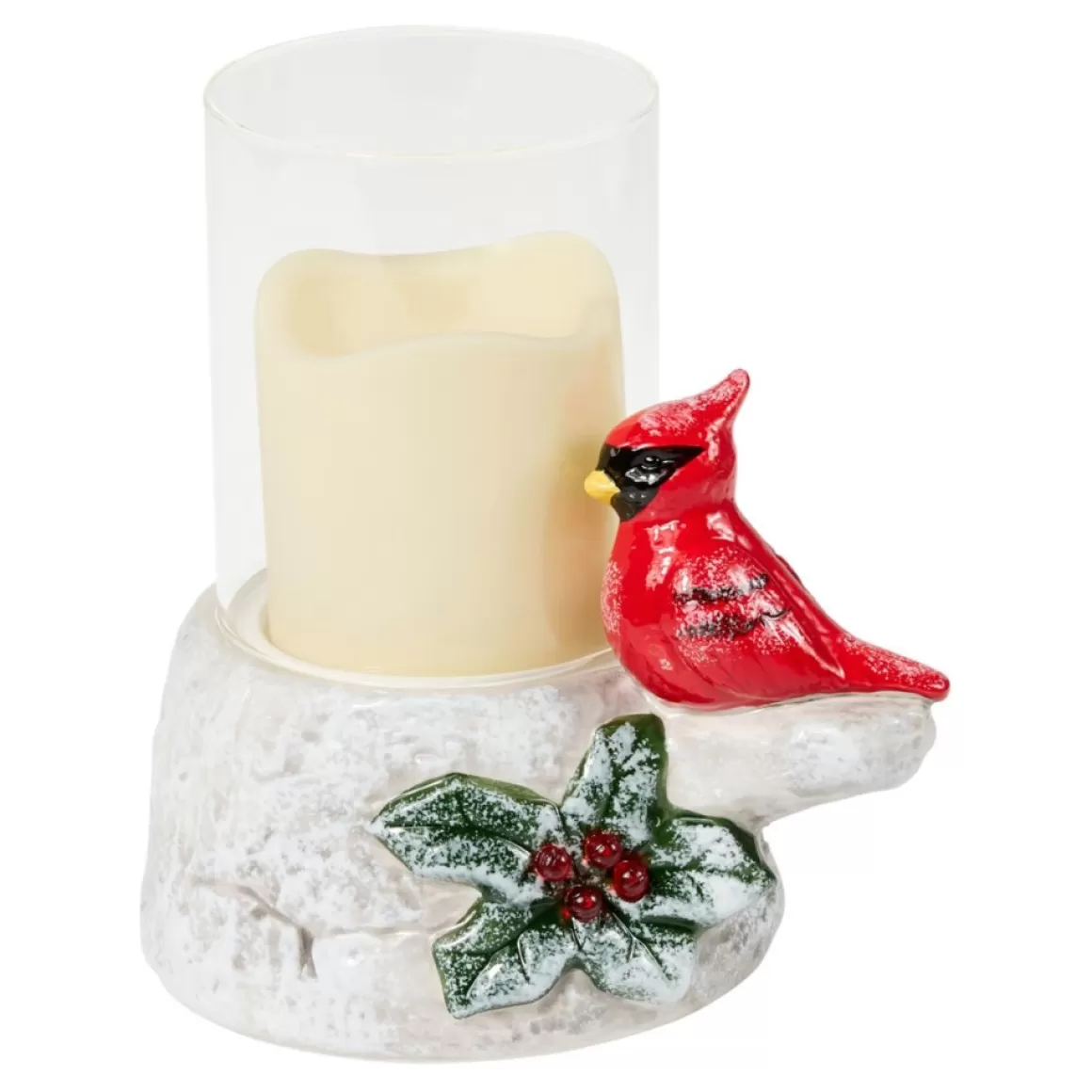 Unmatched Led Cardinal Candle Holder With Flameless Candle