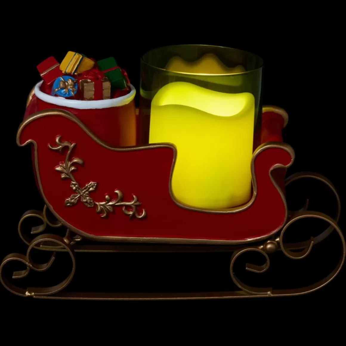 Unmatched Led Sleigh Candle Holder With Flameless Candle