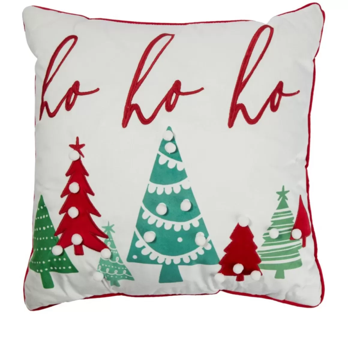 Warm & Cozy 18" X 18" Led Light Up Ho Ho Ho Pillow