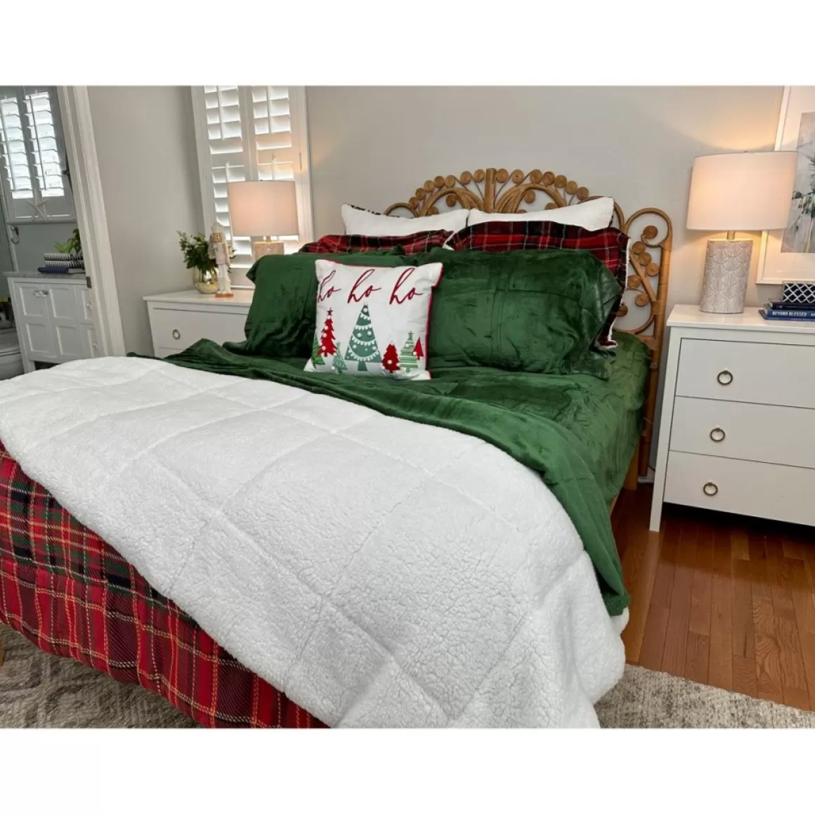 Warm & Cozy Glitter Hem Plush Sheet Set With Extra Pillowcases