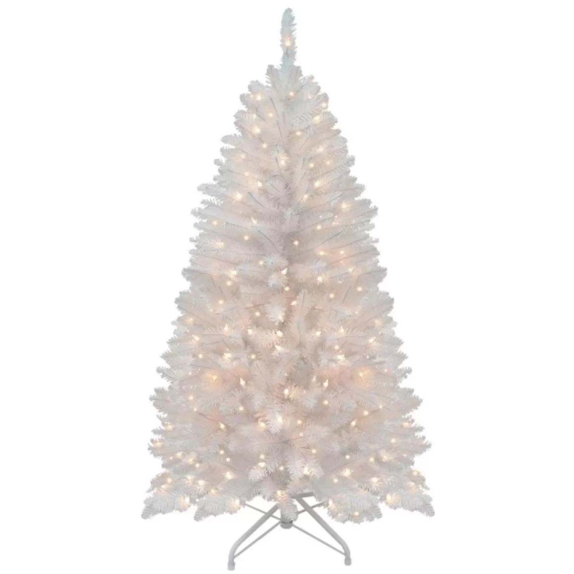 Puleo International White Franklin Fir 4-1/2' Artificial Christmas Tree With Clear Lights