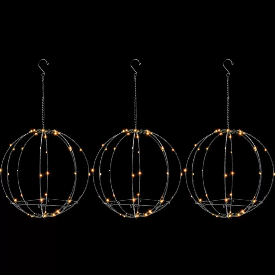 Winter Lane Collapsible Led Illuminated Spheres - Set Of 3