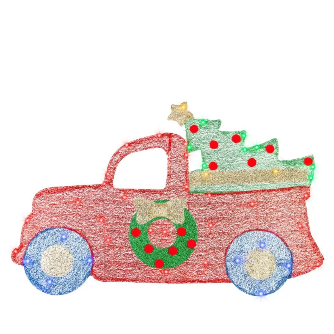 Winter Lane Flat-Tastics Truck With Christmas Tree Yard Scene