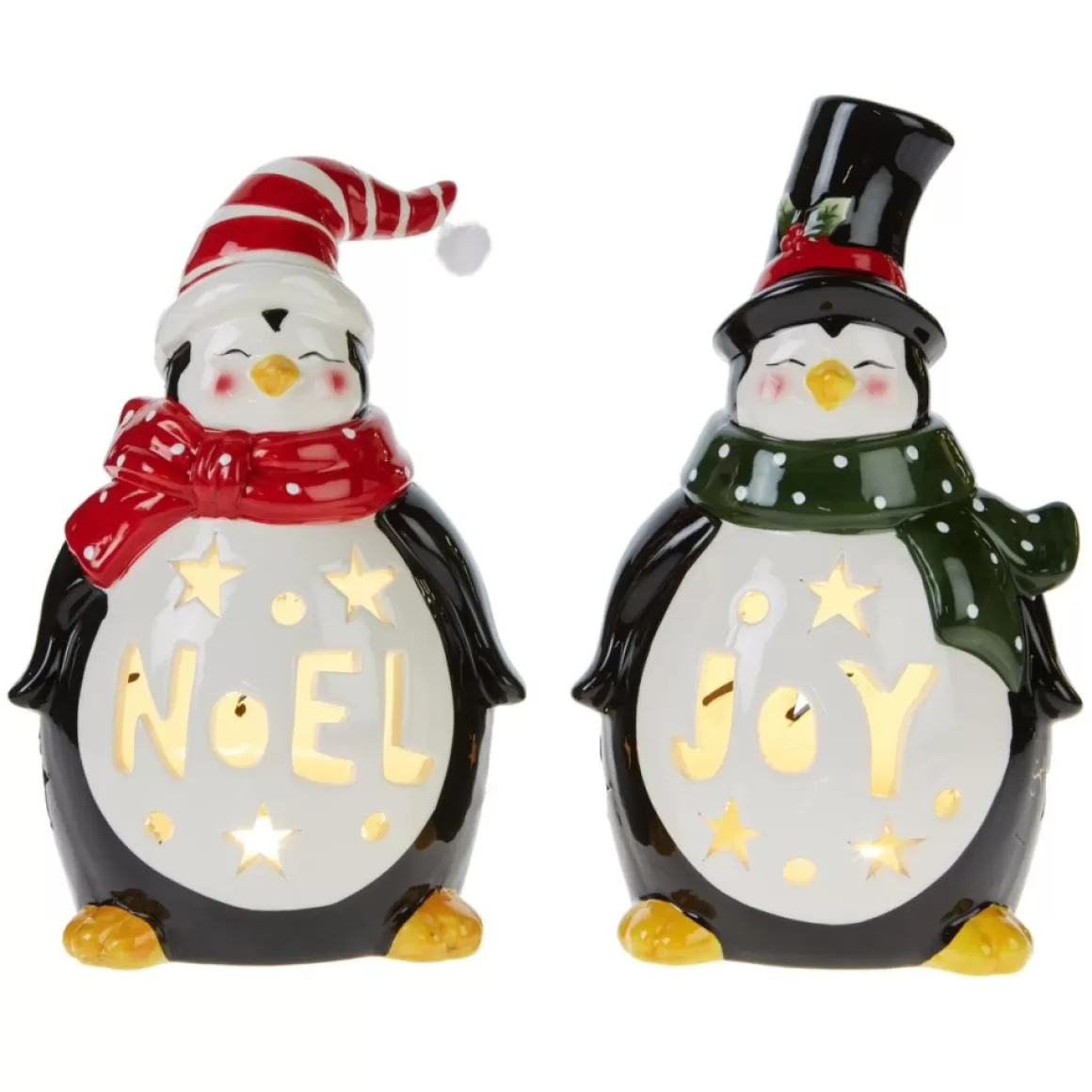 Winter Lane Illuminated Holiday Belly Figures 2-Pack