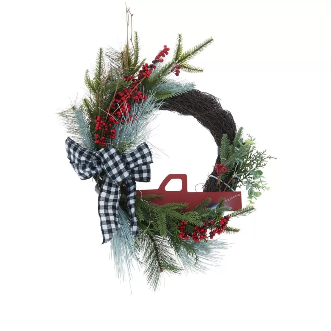 Winter Lane Lit Red Truck Ribbon Wreath